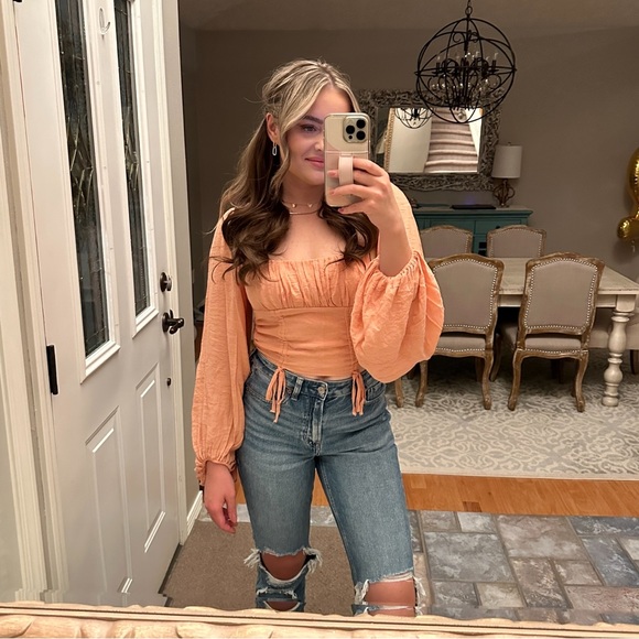 HELLO MOLLY Planting Seeds Peach Crop Top - Picture 11 of 11